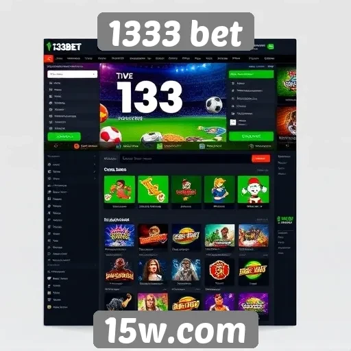 Avaliação da interface do site 1333 bet